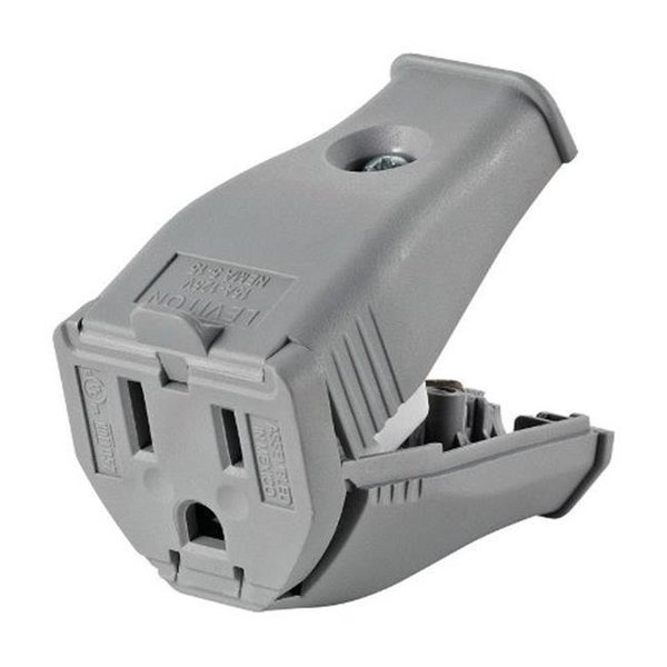 Ezgeneration 3W102-0GY 2 Pole 3 Wire Grounding Cord Outlet  Gray EZ154497